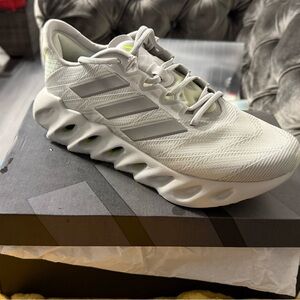 Adidas White and Silver Athletic Shoes